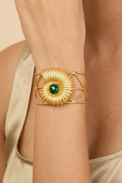 Gold shell cuff bracelet