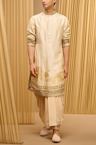 Beige pichwai printed kurta