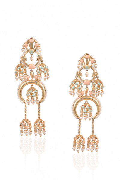 Multicoloured chandelier earrings