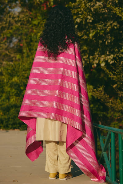 Rashika Mittal Pink gota embellished dupatta RASHJUN26D146589