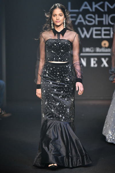 Black velvet co-ords