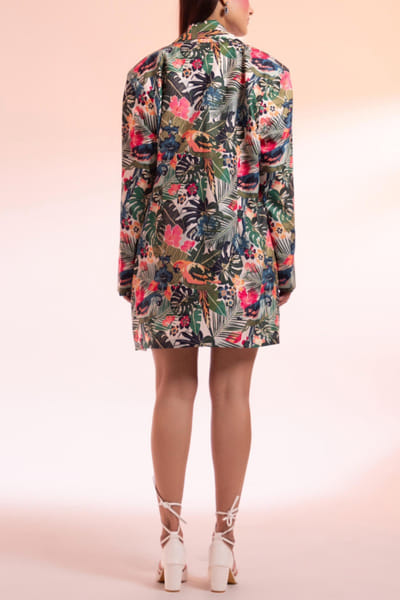 Gazab by Miku Kumar Multicolour floral print blazer and dress GMKOCT2403