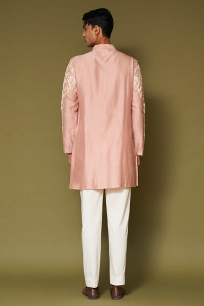 Devnaagri Blush pink dori embroidered kurta set DEVNAPR26D143051