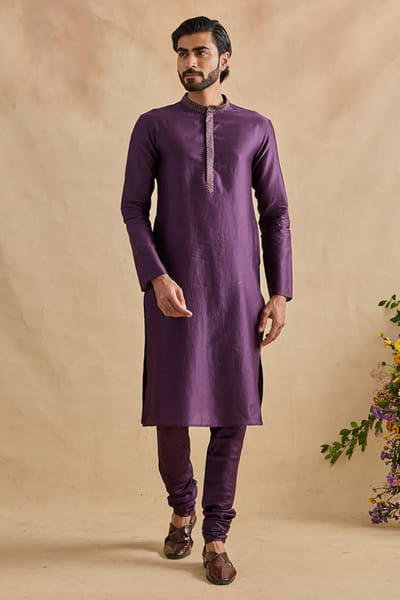 Kalista Purple thread embroidered kurta set KALIJUL26D148697