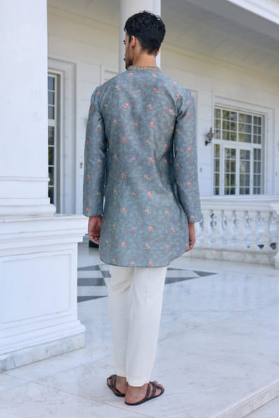 Kalista Grey floral printed kurta set KALAPR25D124840