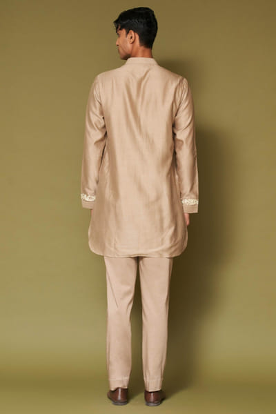 Devnaagri Sand dori embroidered bandi kurta set DEVNAPR26D143059
