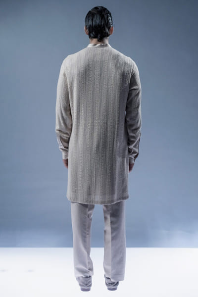 Rohit Gandhi + Rahul Khanna Sandstone geometric embroidered kurta set ROHIAUG26D152972