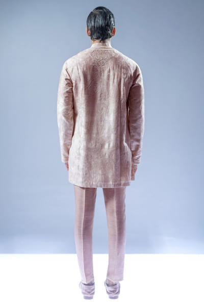 Rohit Gandhi + Rahul Khanna Champagne beige embroidered kurta set ROHIAUG26D152971