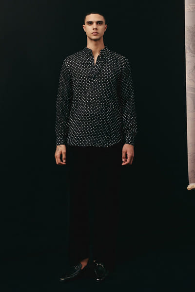 Black stretch crepe pants