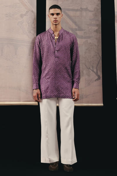 Ivory stretch crepe pants