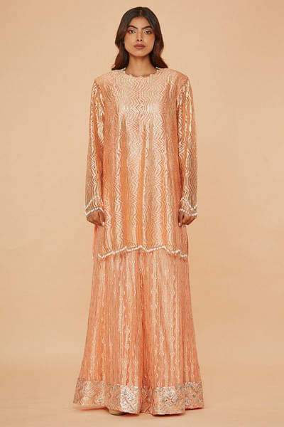 Orange embroidered co-ord set