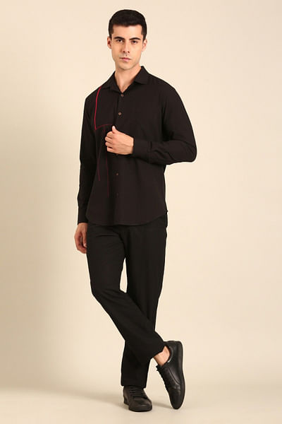 Black threadwork shirt
