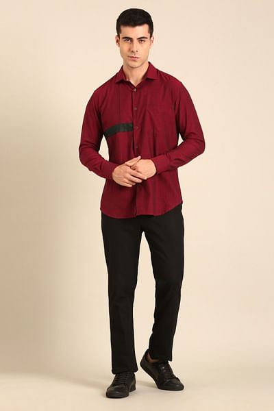Maroon threadwork shirt