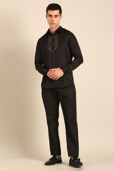 Black embellished shirt