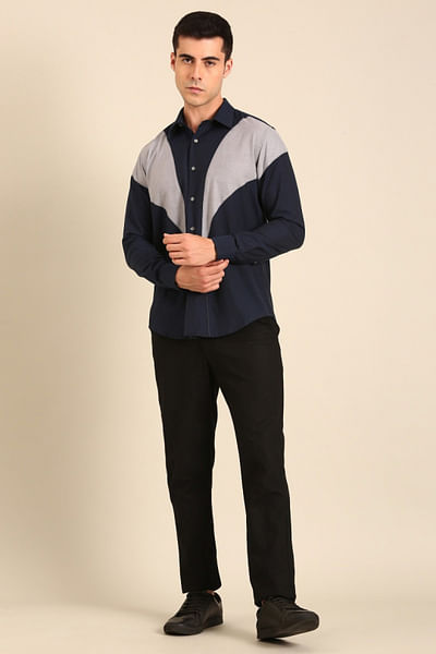 Blue panel shirt