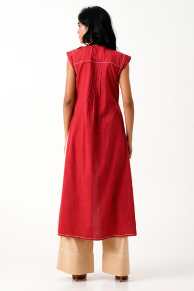 Madder Much Madder red overlap tunic and pants MADMAR25D219045
