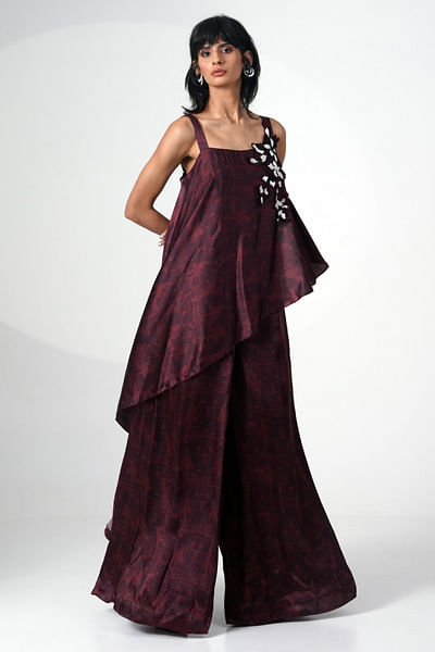 Brown printed jumpsuit