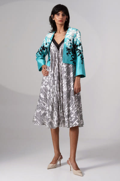 Madder Much Turquoise floral embroidered jacket MADMAR25D121221