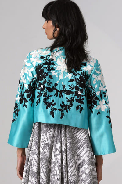Madder Much Turquoise floral embroidered jacket MADMAR25D121221