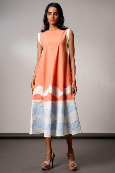 Tangerine midi dress