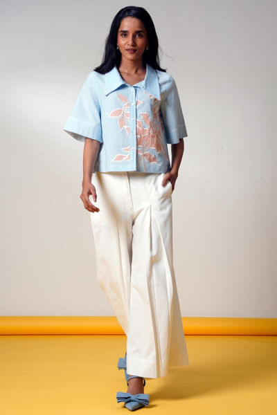 Ice blue top and pant set