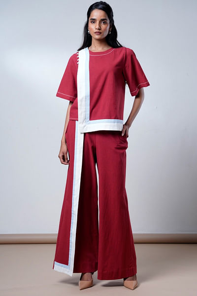 Brick red top and pant set