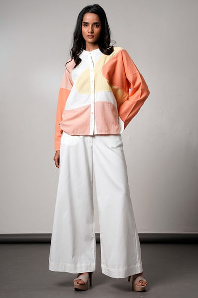 Tangerine handloom cotton co-ord set