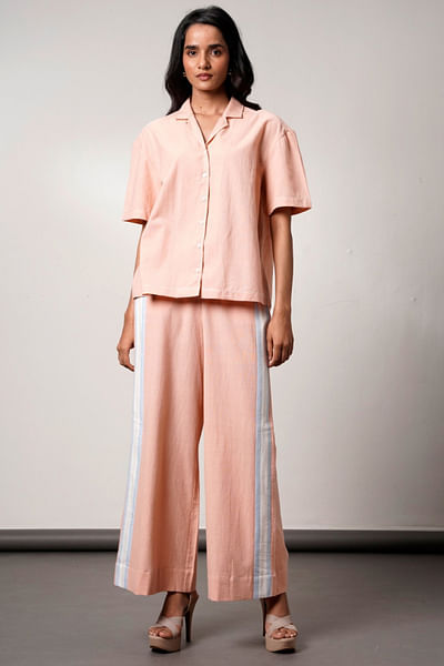 Blush peach relaxed cotton co-ord set