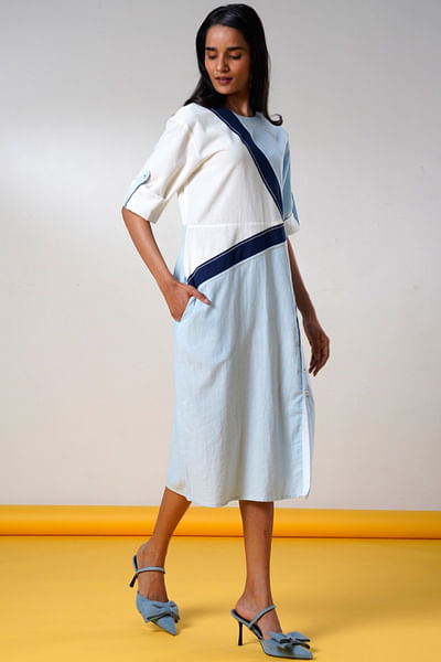 Ice blue straight short dress