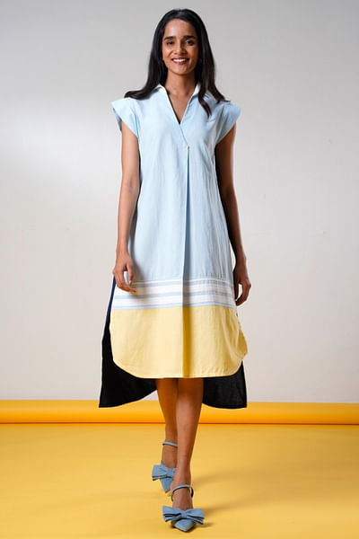 Ice and ink blue short dress