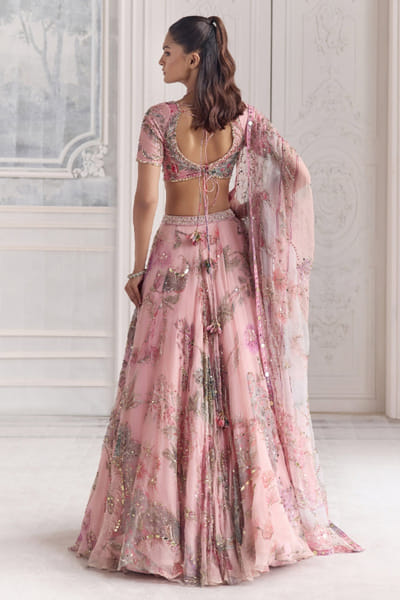 Mahima Mahajan Blush pink floral printed lehenga set MAHNOV25D237515