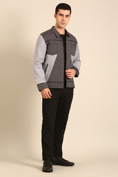 Grey cotton bomber jacket