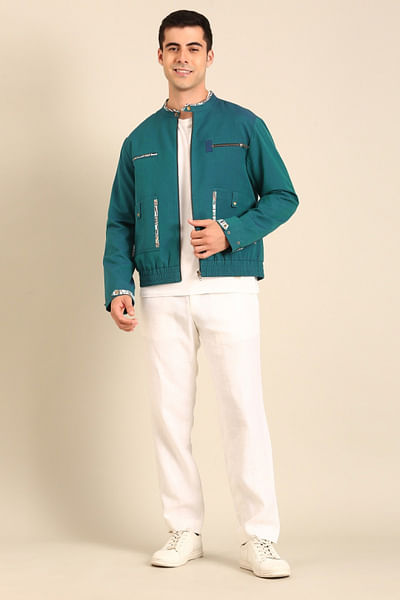 Blue cotton bomber jacket