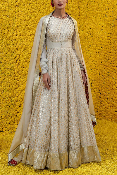 Jade and gold anarkali set