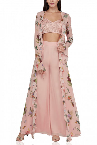 Baby pink cape set
