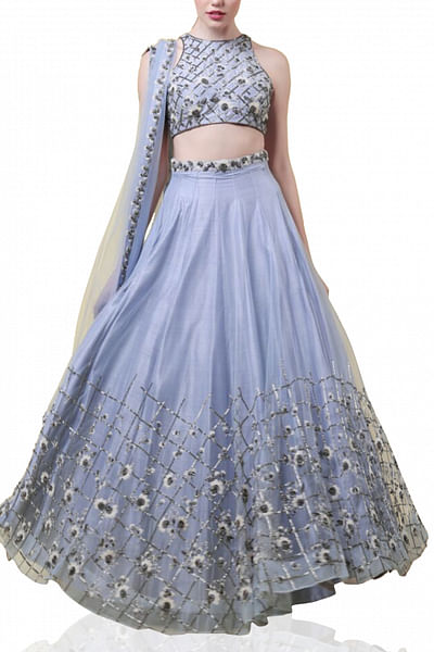 Powder blue lehenga set