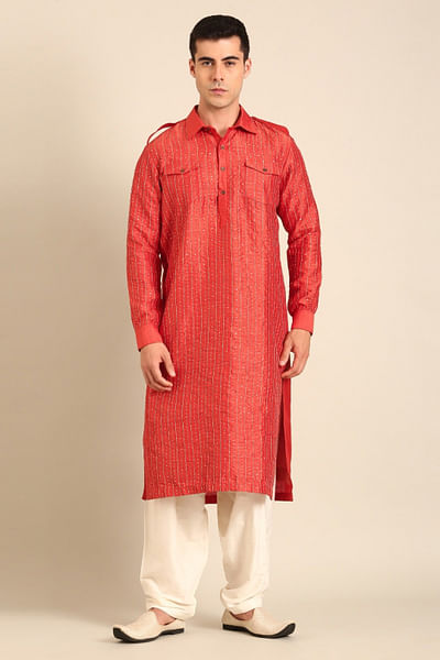 Rust orange kurta set