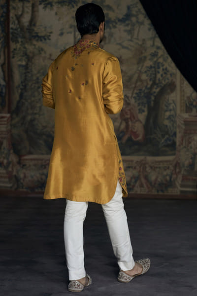 Matsya Mustard floral aari embroidered kurta set MATSMAY26D144444