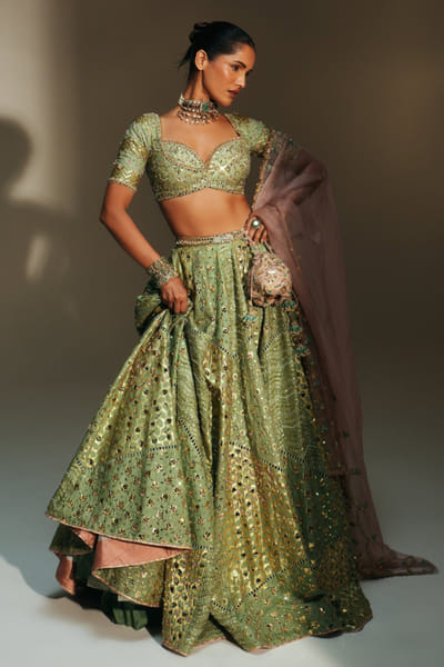 Blush pink hand-embroidered potli bag