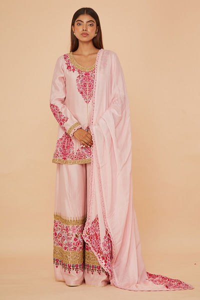 Pink embroidered kurta set