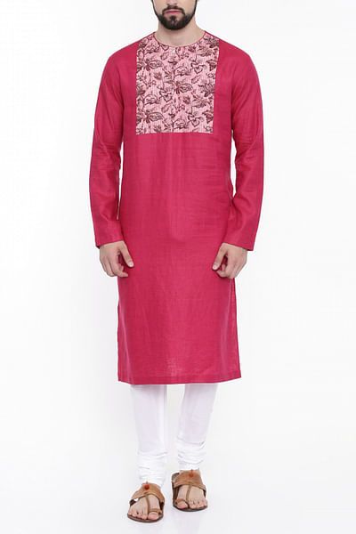 Pink printed kurta set