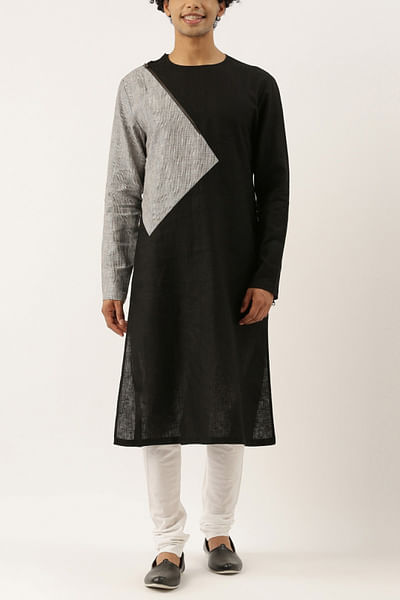 Black and grey kurta set