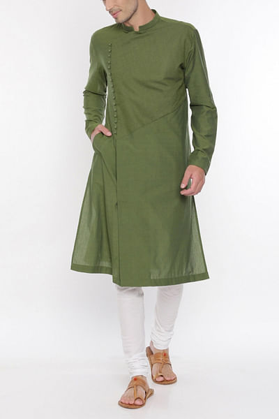 Green cotton kurta set