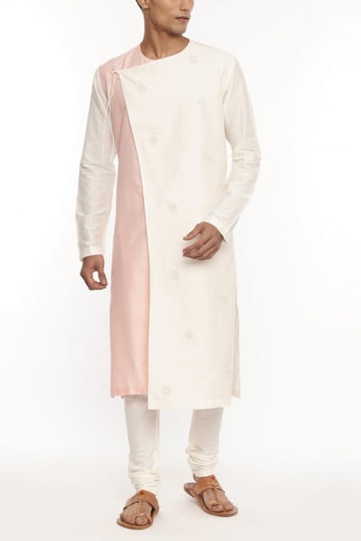 Pink and ivory kurta set
