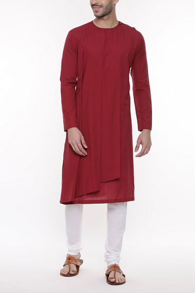 Red cotton kurta set