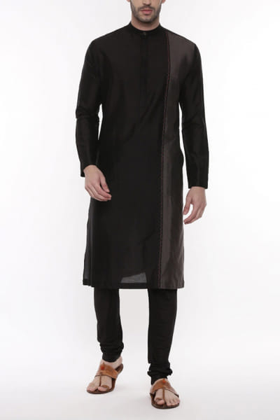 Black embroidered kurta set