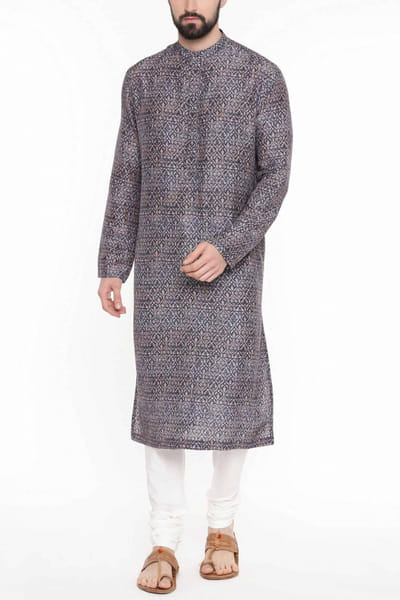 Linen printed kurta set