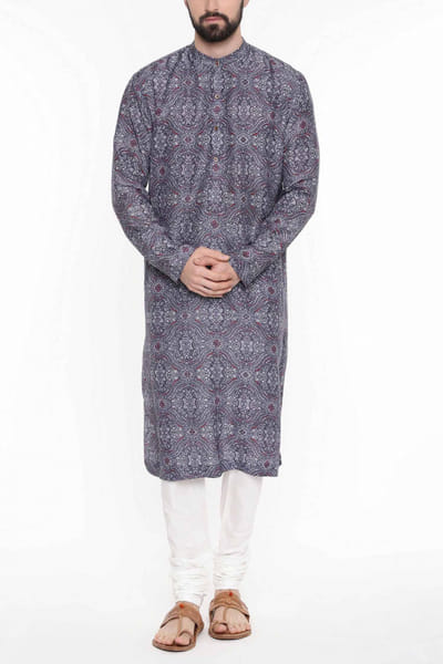 Linen printed kurta set