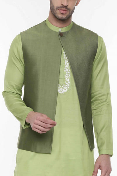 Green silk jacket