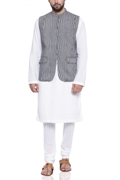 Mayank Modi Printed Nehru jacket MMOWC0121